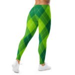 Green Argyle Leggings Classic Diamond Pattern Yoga Pants
