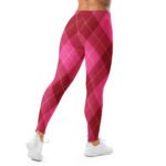 Pink Argyle Leggings Classic Diamond Pattern Yoga Pants