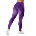 Purple Argyle Leggings Classic Diamond Pattern Yoga Pants