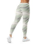 Green Striped Leggings Horizontal Stripe Yoga Pants