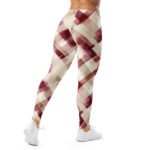 Burgundy Diamond Leggings Geometric Yoga Pants
