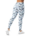 Blue Paisley Leggings Boho Swirl Yoga Pants