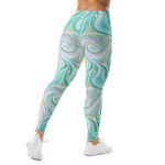 Teal Swirl Leggings Mint & Gold Liquid Marble Pants