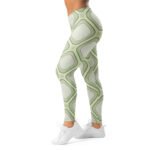 Green Abstract Leggings Women’s Modern Geometric Yoga Pants