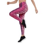 Printed Braids Leggings Pink Purple Braid Pattern Pants