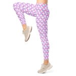 Geometric Flower Leggings Pink Purple Floral Yoga Pants