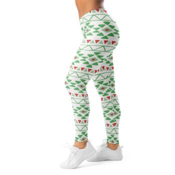 Green Tribal Leggings Aztec Geometric Yoga Pants