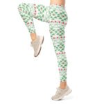 Green Tribal Leggings Aztec Geometric Yoga Pants