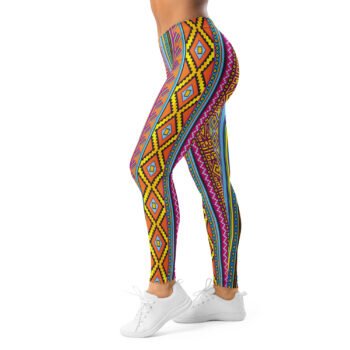 Colorful Aztec Leggings Vibrant Tribal Yoga Pants