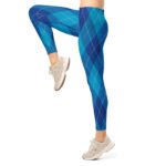 Blue Argyle Leggings Classic Diamond Pattern Yoga Pants