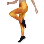 Orange Argyle Leggings Fall Diamond Pattern Yoga Pants
