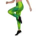Green Argyle Leggings Classic Diamond Pattern Yoga Pants