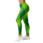 Green Argyle Leggings Classic Diamond Pattern Yoga Pants