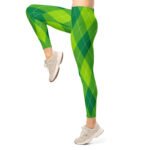 Green Argyle Leggings Classic Diamond Pattern Yoga Pants