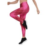 Pink Argyle Leggings Classic Diamond Pattern Yoga Pants