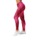 Pink Argyle Leggings Classic Diamond Pattern Yoga Pants