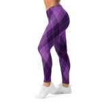 Purple Argyle Leggings Classic Diamond Pattern Yoga Pants