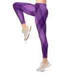 Purple Argyle Leggings Classic Diamond Pattern Yoga Pants