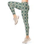 Green Mandala Leggings Boho Geometric Yoga Pants