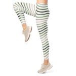 Green Striped Leggings Horizontal Stripe Yoga Pants