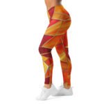 Stained Glass Leggings Red Orange Geometric Yoga Pants