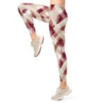 Burgundy Diamond Leggings Geometric Yoga Pants