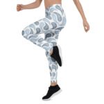 Blue Paisley Leggings Boho Swirl Yoga Pants