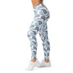 Blue Paisley Leggings Boho Swirl Yoga Pants