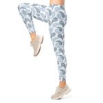 Blue Paisley Leggings Boho Swirl Yoga Pants
