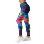 Cosmic Moon Leggings Vibrant Galaxy Yoga Pants