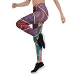 Stained Glass Geometric Leggings Purple Gold Yoga Pants