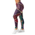 Stained Glass Geometric Leggings Purple Gold Yoga Pants