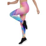Holographic Geometric Leggings Colorful Prism Yoga Pants