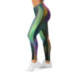 Green Gold Leggings Blue Geometric Yoga Pants