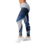Blue Wave Leggings Abstract Navy & White Yoga Pants