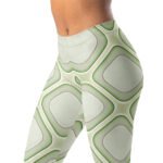 Green Abstract Leggings Women’s Modern Geometric Yoga Pants