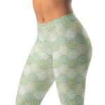 Green Honeycomb Leggings Geometric Hexagon Yoga Pants