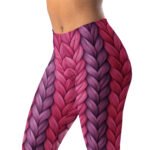 Printed Braids Leggings Pink Purple Braid Pattern Pants