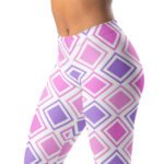 Pink Purple Geometric Leggings Diamond Yoga Pants