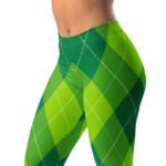 Green Argyle Leggings Classic Diamond Pattern Yoga Pants