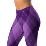Purple Argyle Leggings Classic Diamond Pattern Yoga Pants
