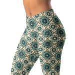 Green Mandala Leggings Boho Geometric Yoga Pants
