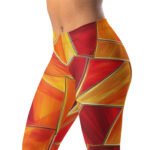 Stained Glass Leggings Red Orange Geometric Yoga Pants
