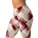 Burgundy Diamond Leggings Geometric Yoga Pants