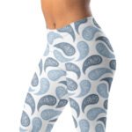 Blue Paisley Leggings Boho Swirl Yoga Pants