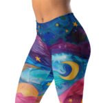 Cosmic Moon Leggings Vibrant Galaxy Yoga Pants