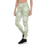 Green Abstract Leggings Women’s Modern Geometric Yoga Pants