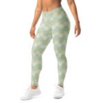 Green Honeycomb Leggings Geometric Hexagon Yoga Pants