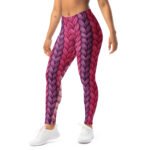 Printed Braids Leggings Pink Purple Braid Pattern Pants