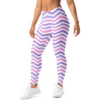 Pastel Chevron Leggings Pink Purple Zigzag Yoga Pants